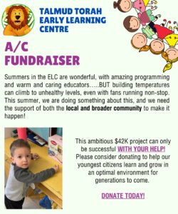 Air Conditioning Fundraiser – WE NEED YOUR HELP! Talmud Torah Society AC FunDraiser Talmud Torah Society