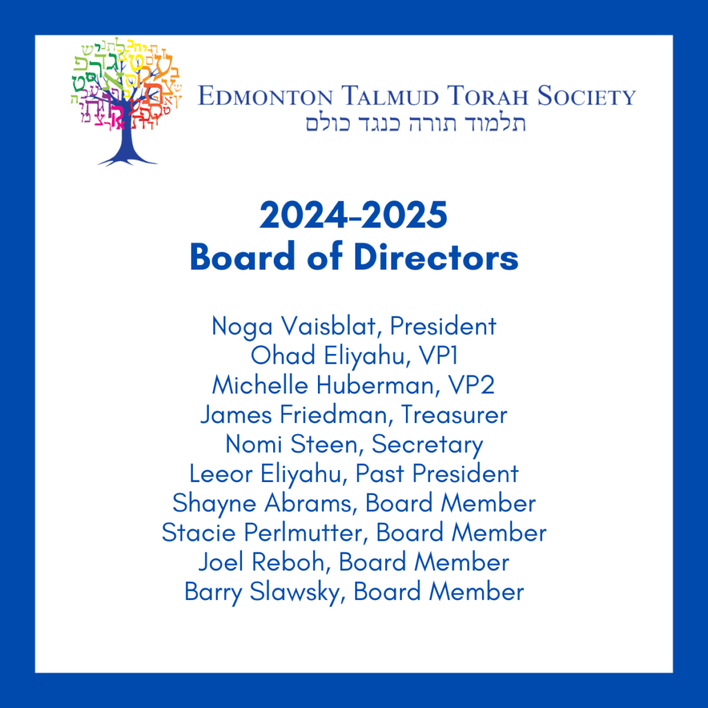 Talmud Torah Times May/June 2024 Newsletter Talmud Torah Society 2024 2025 Board of Directors 1 Talmud Torah Society