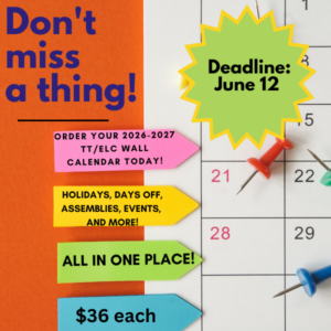 2026-27 Wall Calendar - School Council Fundraiser